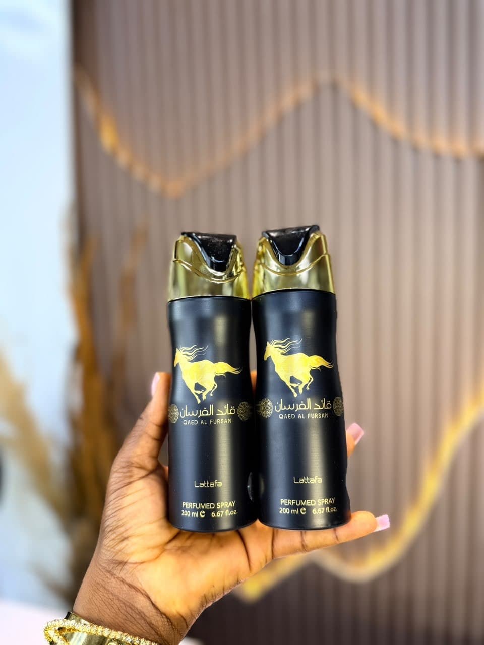LATTAFA BODY SPRAY 200ML - Qaed Al Fursan Black